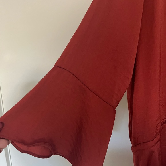 Burnt orange button down dress - Picture 7 of 9